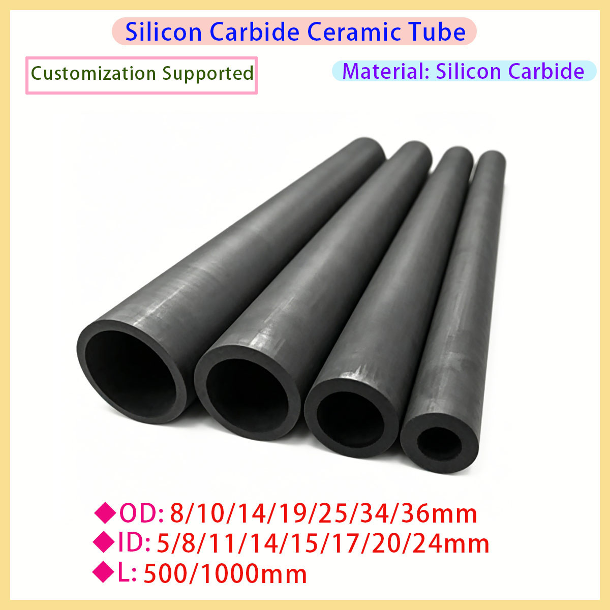 Pipe Freeze Spray - SiC keramische buis, drukloos gesinterde siliciumcarbide