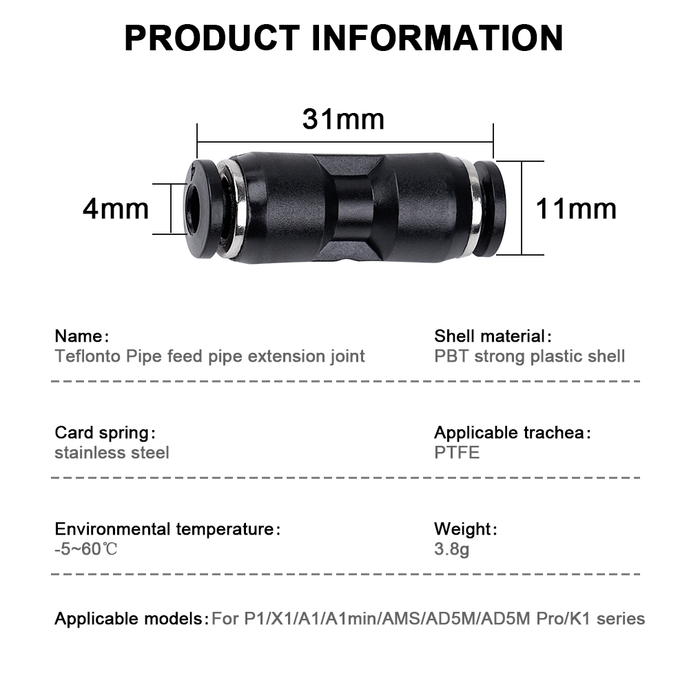 Voor Bambu Lab X1 X1C X1E P1P  - Ptfe Tape Thread recensie en prijs