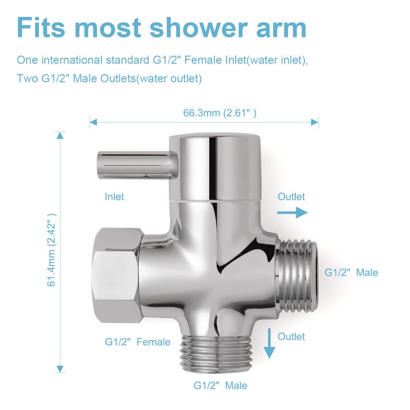 Messing metalen 3-weg doucheko - Shower Valve Cartridge recensie en prijs