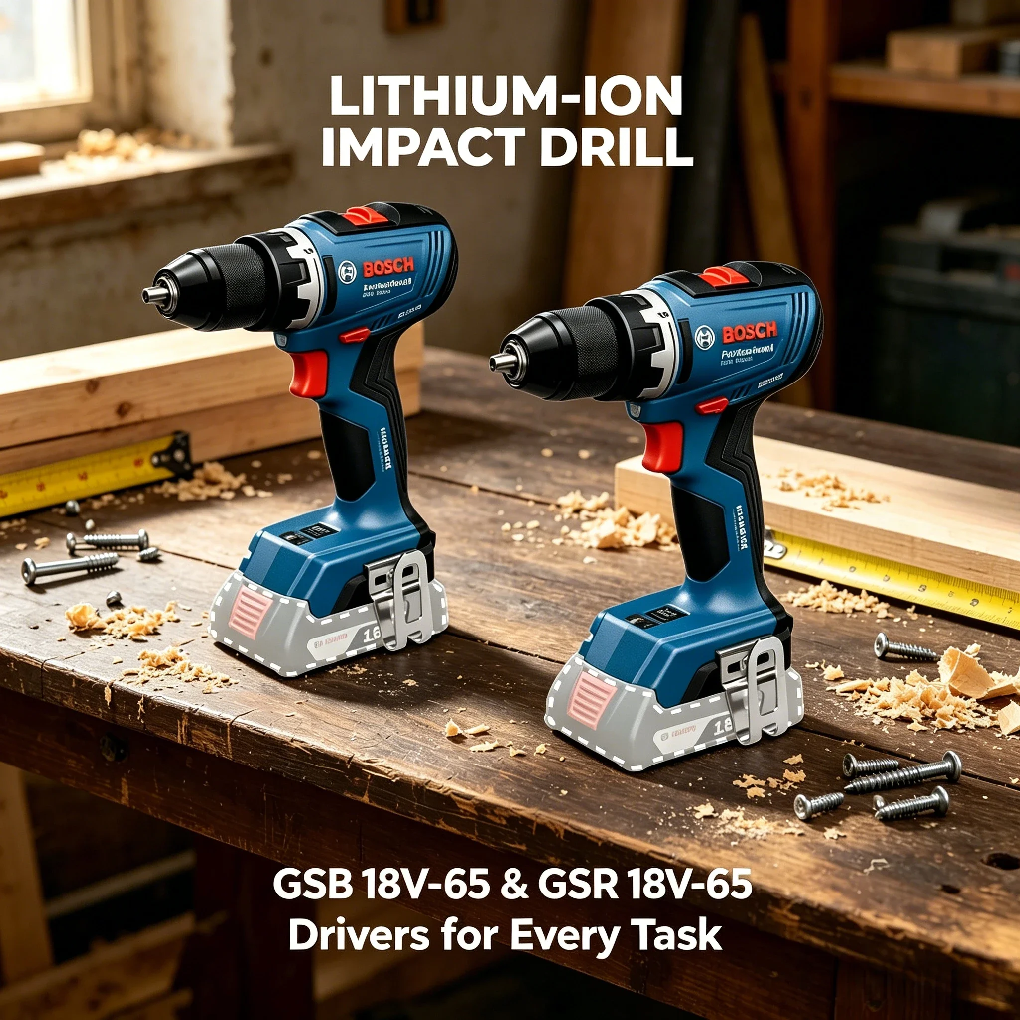 Compacte Bosch GSR 18V-65, GSB - Bosch Drill Gsb 18V recensie en prijs